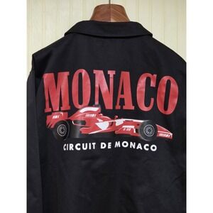 BrandMakers Jacket Mens 2XL Black Monaco Circuit De Racing Car‎ Windbreaker Zip